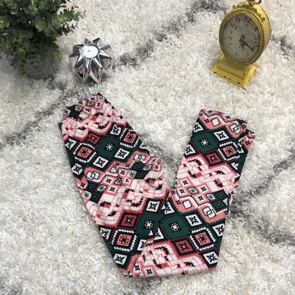LuLaRoe Pants - Pink and green pattern leggings NEW KATHY BRAND